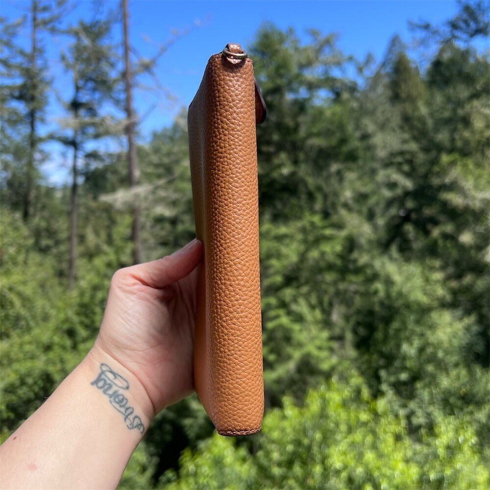 COACH Long Zip-Around Wallet Pebble Leather BROWN with GOLD Hardware AUTHENTIC - Picture 7 of 12